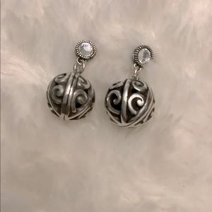 Brighton earrings silver swirl drop ball